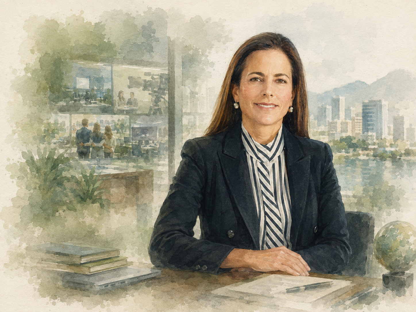 Editorial illustration for Adriana Cisneros: The Third Generation Must Change Something