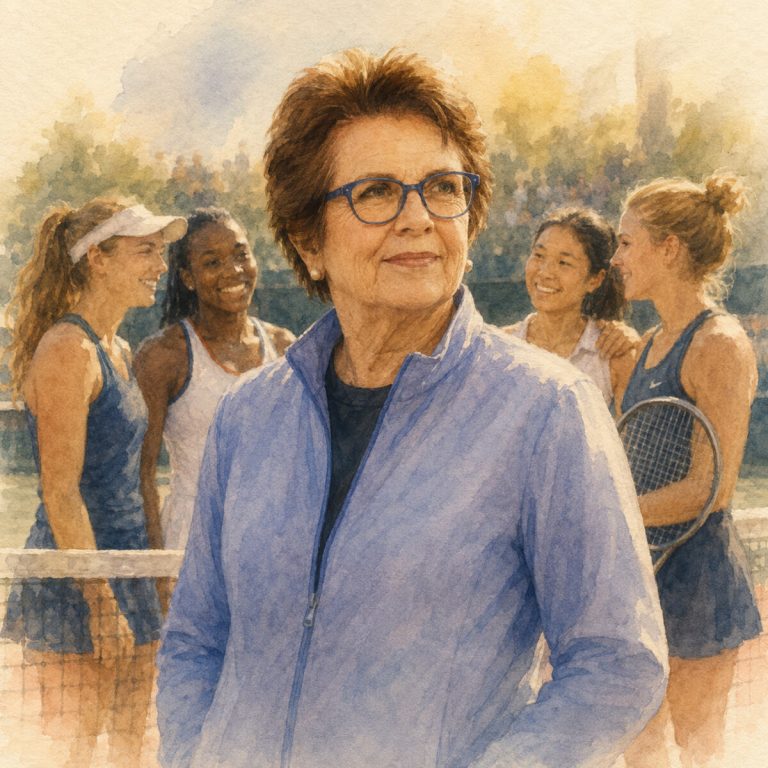 Editorial illustration for Billie Jean King: Turning Victory into Collective Power