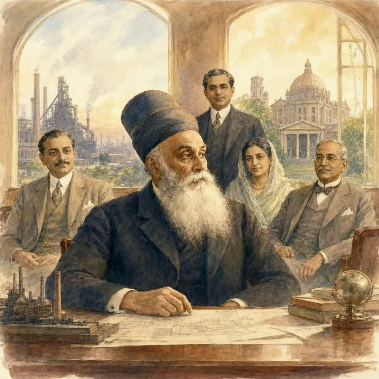Editorial illustration for The Tata Family: When Purpose Became the Owner